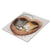 ハートフルオブパーズキャットカドルズイラストレーションアート タイル (側面)