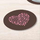 ハートフルハートラブピンクID733 ラウンドペーパーコースター (アングル)