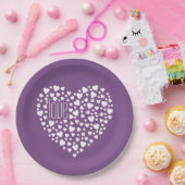 ハートフルハートラブホワイトID733 ペーパープレート (パーティー)