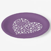 ハートフルハートラブホワイトID733 ペーパープレート (アングル)