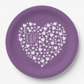 ハートフルハートラブホワイトID733 ペーパープレート (正面)