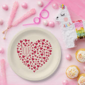 ハートフルハートラブレッドID733 ペーパープレート (パーティー)