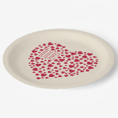 ハートフルハートラブレッドID733 ペーパープレート (アングル)