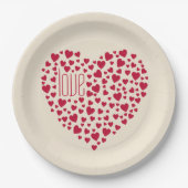 ハートフルハートラブレッドID733 ペーパープレート (正面)