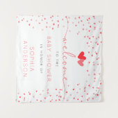 ハートフルバレンタインベイビーシャワーのウェルカムサイン タペストリー (正面(横))