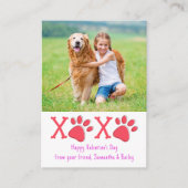 ハートフルバレンタイン クラスの子供の日 ペット 犬の写真 ノートカード (正面)