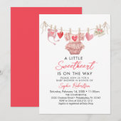 ハートフルバレンタイン ベビーシャワー 招待状 (正面/裏面)