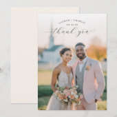 ハートフルピンクの結婚式の写真 サンキューカード (正面/裏面)