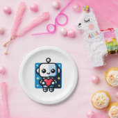 ハートフルロよくはしゃぐボット – テクインスパイアロラブアート ペーパープレート (パーティー)