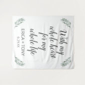 ハートフル ウェディング グリーン パーソナライズ タペストリー (正面(横))