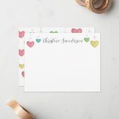 ハートフル カラフル ハート ノートカード (正面/裏面インサイチュ)