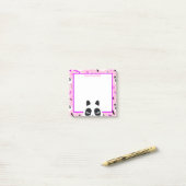 ハートフル ピンク パンダ 熊 ポストイット (デスク上)