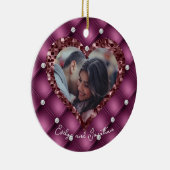 ハートフレカスタムーム写真メルロとダイヤモンド セラミックオーナメント (右)