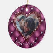 ハートフレカスタムーム写真メルロとダイヤモンド セラミックオーナメント (左)