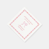 ハートフレームお洒落バウ赤ちゃんシャワー スタンダードカクテルナプキン (角)