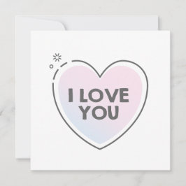 ハートフレームと"I love you"のテキスト 招待状