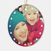 ハートフレームのカスタムな記念品の写真のクリスマス セラミックオーナメント (左)