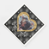 ハートフレームカスタムフォトブラック&金ゴールドダイヤモンド (コーナー)