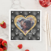 ハートフレームカスタムフォトブラック&金ゴールドダイヤモンド (インサイチュ)