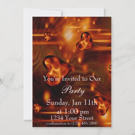 ハートフレームパーティー招待状 完全版 招待状 (正面)