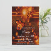 ハートフレームパーティー招待状 完成 招待状 (スタンド正面)