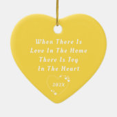 ハートフレームフォトオーナメントとリース背景 セラミックオーナメント (裏面)