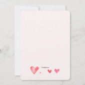 ハートフレーム写真の誕生のお知らせ 招待状 (裏面)