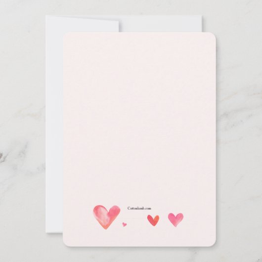 ハートフレーム写真の誕生のお知らせ 招待状 (裏面)