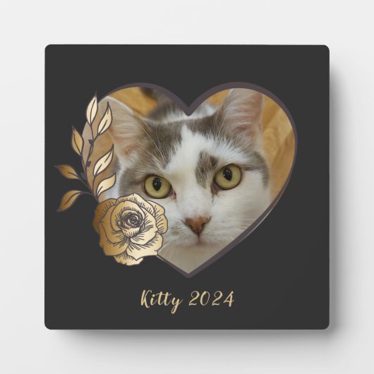 ハートフレーム写真テキストスタンド背面 フォトプラーク (正面)