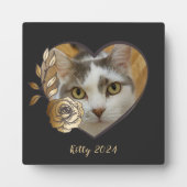 ハートフレーム写真文字イーゼルバック フォトプラーク (正面)