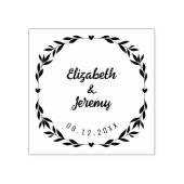 ハートフレーム結合の名前結婚Date ラバースタンプ (インプリント)