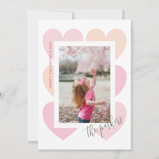 ハートフレーム バレンタインデーの写真カード シーズンカード (正面)