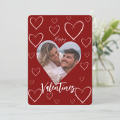 ハートフレーム バレンタイン デー ギフト カード (スタンド正面)