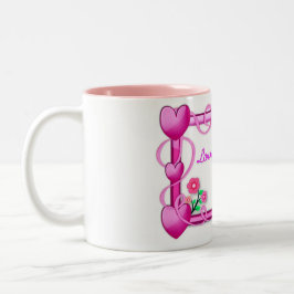 ハートフレーム – 母の日 ツートーンマグカップ
