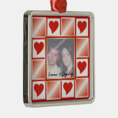 ハートフレームValentines Loveカスタムフォトオーナメント メタルオーナメント (右)