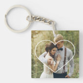 ハートフレーモノグラムのム写真 キーホルダー (正面)