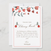 ハートフローラさくらんぼオントップ誕生日サンキューカード サンキューカード (正面)