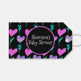ハートフローラバレンタインデイベビーシャワー ギフトタグ