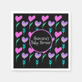 ハートフローラバレンタインデイベビーシャワー スタンダードカクテルナプキン