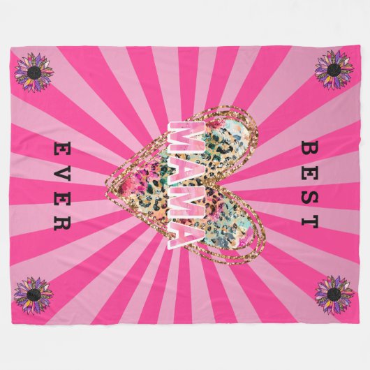 ハートフローラマカスタマイズム フリースブランケット (正面(横))