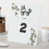 ハートフローラ結婚スカルのテーブル番号 台座サイン (インサイチュ)