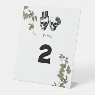 ハートフローラ結婚スカルのテーブル番号 台座サイン