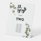 ハートフローラ結婚スカルのテーブル番号 台座サイン (正面)