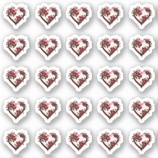 ハートフローラ結婚フラワーエンベロープシール シール (正面)