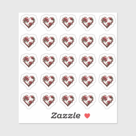 ハートフローラ結婚フラワーエンベロープシール シール (シート)