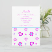 ハートフローラ誕生日の招待 招待状 (スタンド正面)