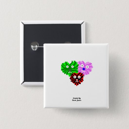 ハートフージーズスクエアボタン 缶バッジ (正面&裏面)