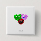 ハートフージーズスクエアボタン 缶バッジ (正面)