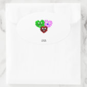 ハートフージー楕円ステッカー 楕円形シール (バッグ)