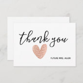 ハートブライダルシャワーフラットありがとう サンキューカード (正面/裏面)